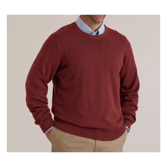 NWT Duluth Trading Co Men's Strongarm Cotton Crew Sweater Burgundy Red 2XL - Picture 1 of 6